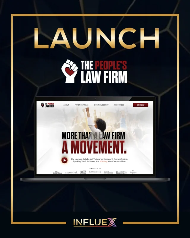 𝗪𝗲’𝗿𝗲 𝗽𝗿𝗼𝘂𝗱 𝘁𝗼 𝗮𝗻𝗻𝗼𝘂𝗻𝗰𝗲 𝘁𝗵𝗲 𝗹𝗮𝘂𝗻𝗰𝗵 𝗼𝗳 𝘁𝗵𝗲 𝗻𝗲𝘄 𝗣𝗲𝗼𝗽𝗹𝗲’𝘀 𝗟𝗮𝘄 𝗙𝗶𝗿𝗺 𝘄𝗲𝗯𝘀𝗶𝘁𝗲, 𝗮 𝗵𝗼𝗺𝗲 𝗳𝗼𝗿 𝗮 𝗺𝗼𝘃𝗲𝗺𝗲𝗻𝘁 𝗯𝘂𝗶𝗹𝘁 𝘁𝗼 𝗳𝗶𝗴𝗵𝘁 𝗯𝗮𝗰𝗸.

When institutions collapsed, people showed up. Strangers fed one another, cleared roads together, and cared for each other. It was there that Steve learned the lesson that would define his life:

𝘞𝘩𝘦𝘯 𝘴𝘰𝘮𝘦𝘰𝘯𝘦 𝘯𝘦𝘦𝘥𝘴 𝘺𝘰𝘶𝘳 𝘩𝘦𝘭𝘱, 𝘢𝘯𝘥 𝘺𝘰𝘶’𝘳𝘦 𝘪𝘯 𝘢 𝘱𝘰𝘴𝘪𝘵𝘪𝘰𝘯 𝘵𝘰 𝘥𝘰 𝘴𝘰, 𝘺𝘰𝘶 𝘴𝘵𝘦𝘱 𝘶𝘱.

That moment became the seed of The People’s Law Firm, a firm built not for the powerful, but for the people.

Their work represents that truth every single day. They don’t represent victims; they represent survivors. People who have endured loss and pain but refuse to be defined by it. People who fight to rebuild, to rise again.

A revolutionary approach grounded in three simple, powerful steps:

𝐋𝐢𝐬𝐭𝐞𝐧. Because your story is the most powerful evidence.
𝐏𝐥𝐚𝐧. With experience and precision built in the arena.
𝐄𝐱𝐞𝐜𝐮𝐭𝐞. With creativity, relentlessness, and fire.

We loved creating their new website, it’s a true reflection of their purpose, their courage to stand out, and their humanity. 

It’s a declaration of identity.
Because PLF isn’t just practicing law, they’re igniting a movement.

Explore the new site: https://www.the-plf.com/ 

If you want your website to tell your story with the same clarity and impact, Influex is here to help.

#ThePeoplesLawFirm #WebsiteLaunch #Influex #BrandStorytelling #PurposeDrivenDesign #JusticeForThePeople #SurvivorsNotVictims #FightBack
